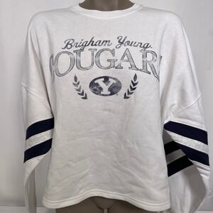 Brigham Young Cougars BYU White Campus Sweatshirt Women's MEDIUM NWT